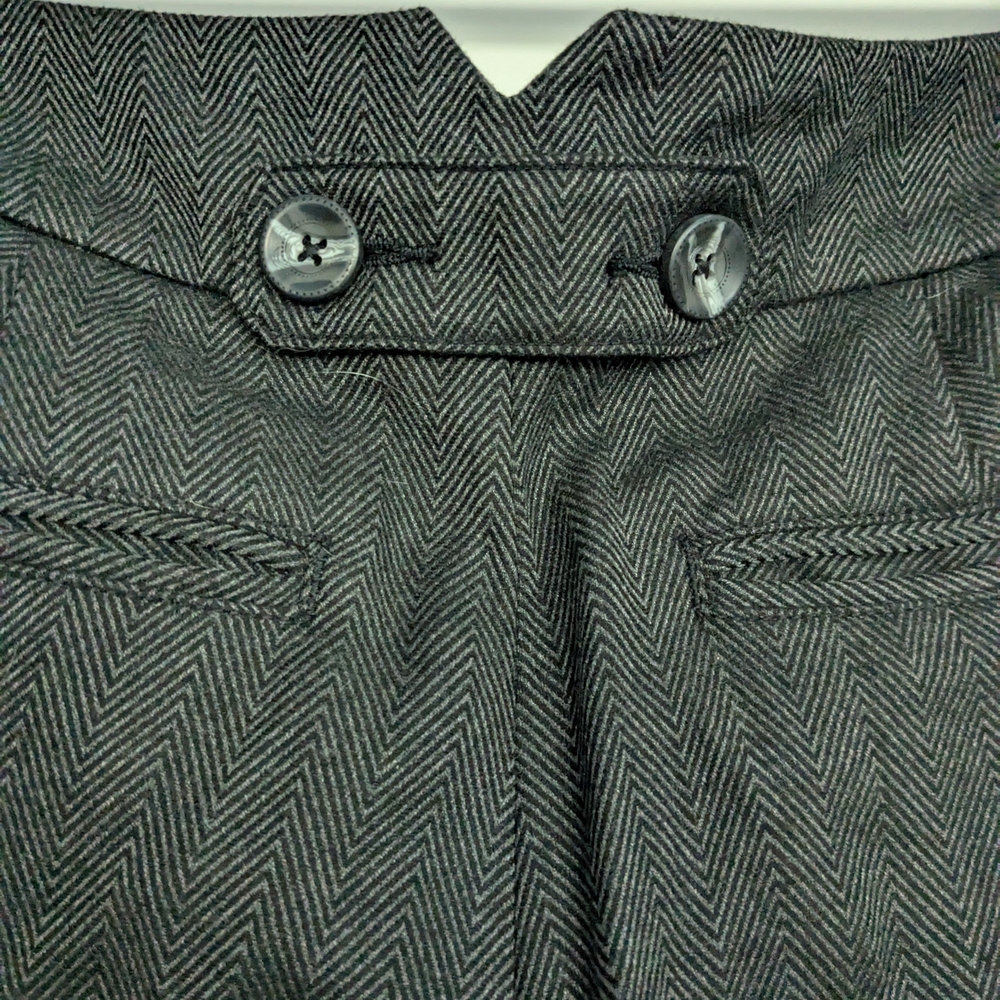 Anthropologie Gray Herringbone Wide Leg Pants Sz 4 - Picture 11 of 14